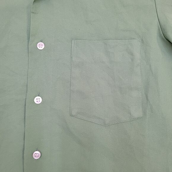 Vintage 90s Kings-Road Disco Button Shirt Small 19x27 Green - Picture 11 of 11